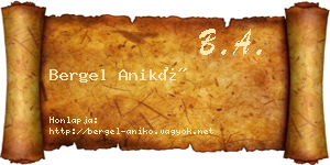 Bergel Anikó névjegykártya